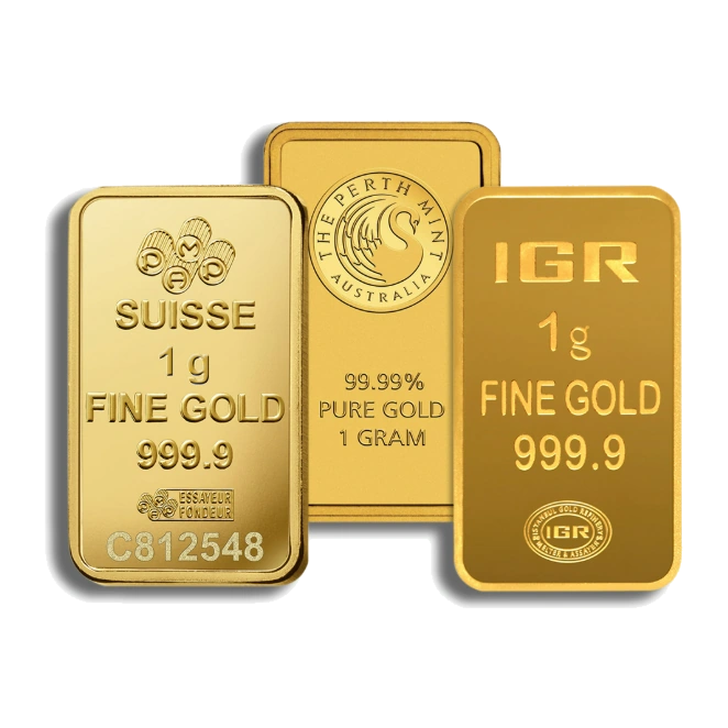 1 Gram Gold Bar — Brand Varies (No Assay Card) — representative image