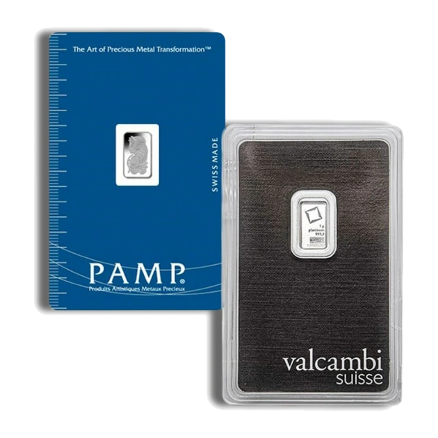 1 Gram Platinum Bar — Brand Varies (In Assay) — representative image