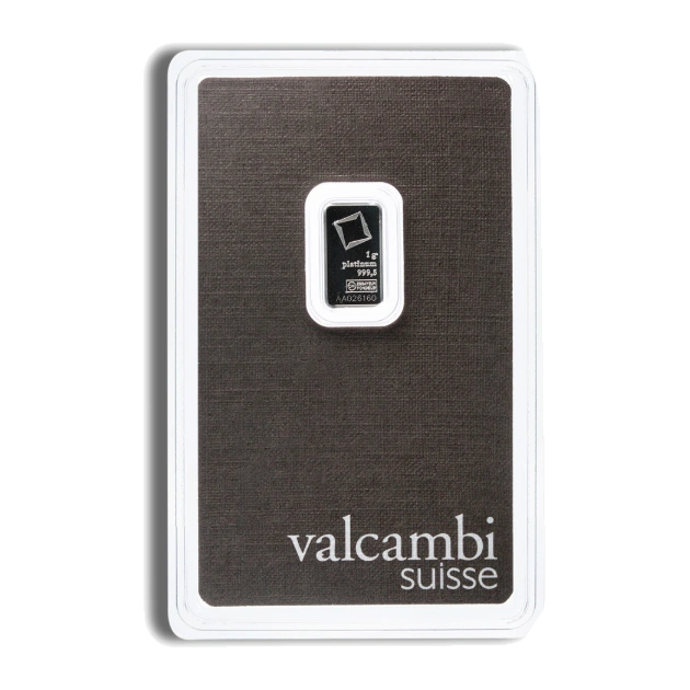 1 Gram Platinum Bar — Valcambi (In Assay) — representative image
