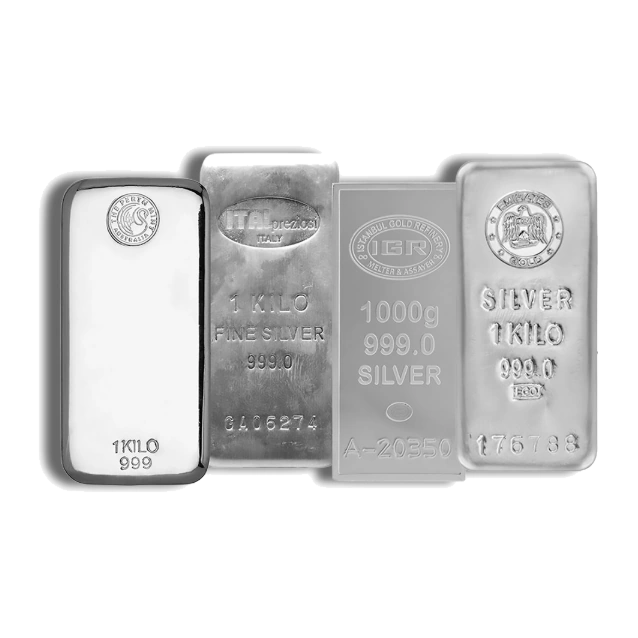1 Kilogram Silver Bar — Brand Varies — representative image