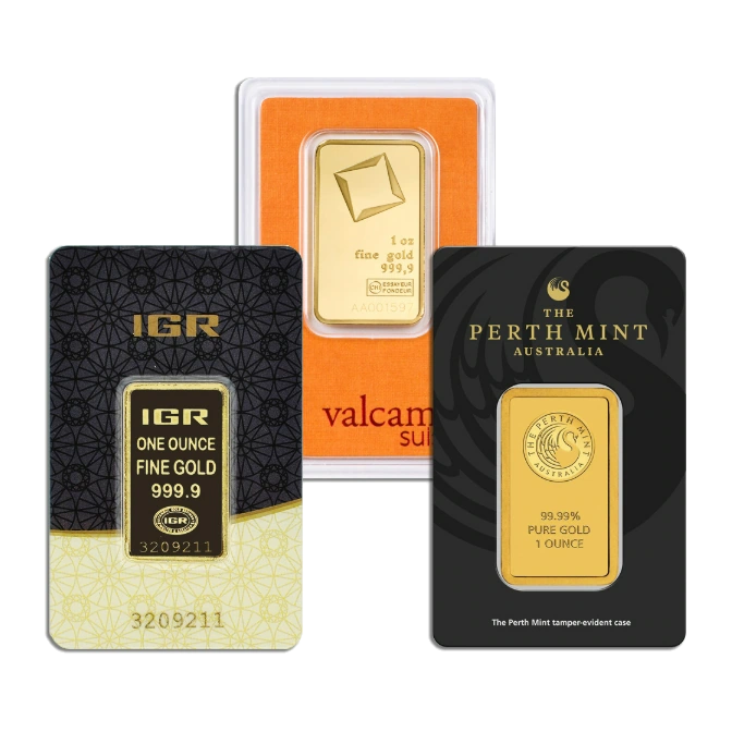 1 Ounce Gold Bar — Brand Varies (In Assay) — representative image