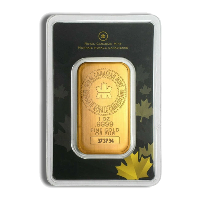1 Ounce Gold Bar — Royal Canadian Mint (In Assay) — representative image
