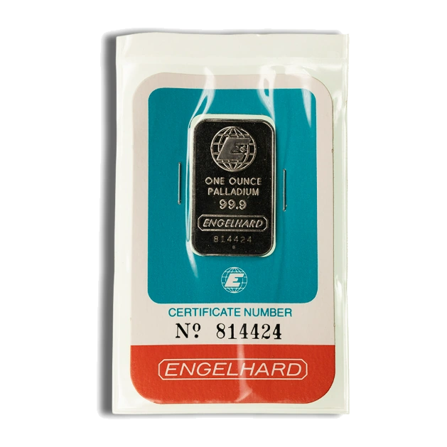 1 Ounce Palladium Bar — Engelhard — representative image