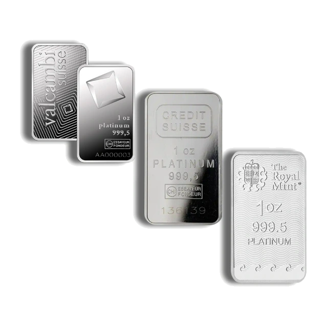 1 Ounce Platinum Bar — Brand Varies (No Assay Card) — representative image