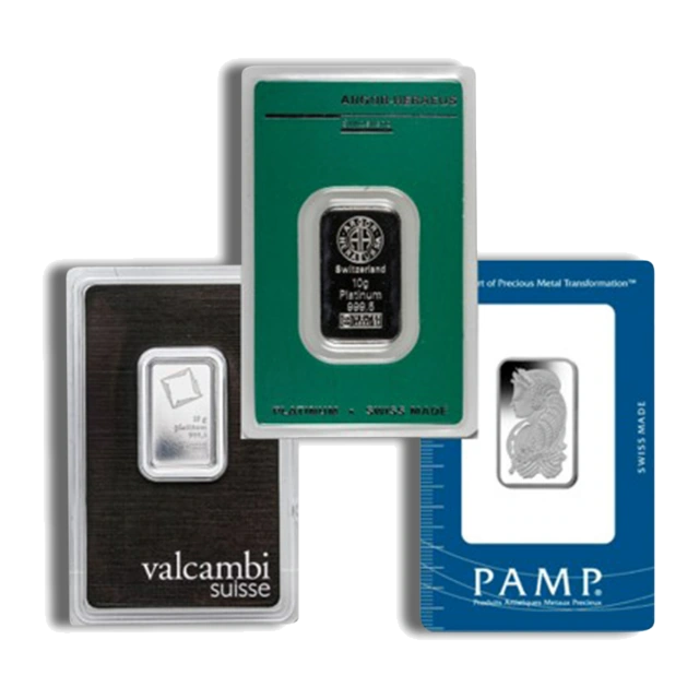 10 Gram Platinum Bar — Brand Varies (In Assay) — representative image