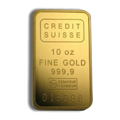10 Ounce Gold Bar — Credit Suisse — representative image