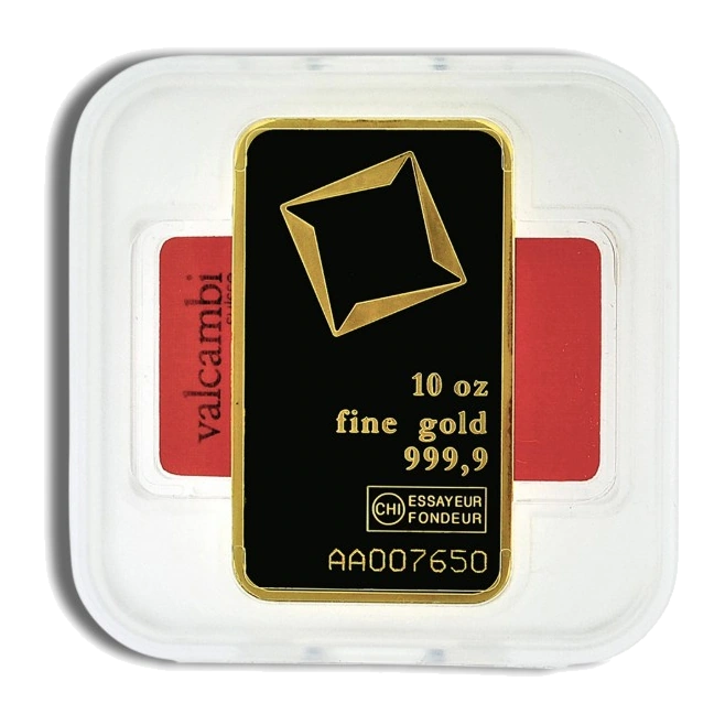 10 Ounce Gold Bar — Valcambi (In Assay) — representative image