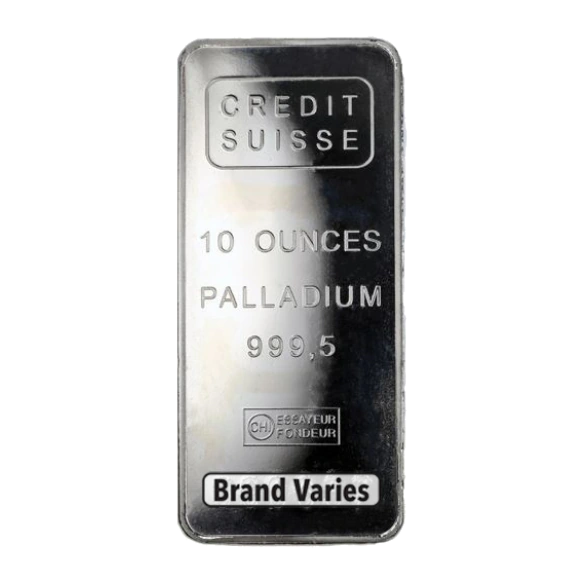 10 Ounce Palladium Bar — Brand Varies — representative image