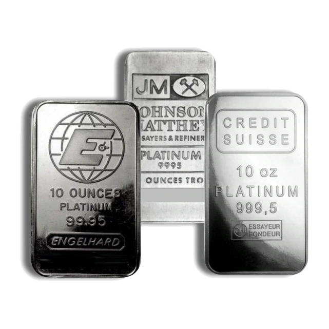 10 Ounce Platinum Bar — Brand Varies (No Assay Card) — representative image