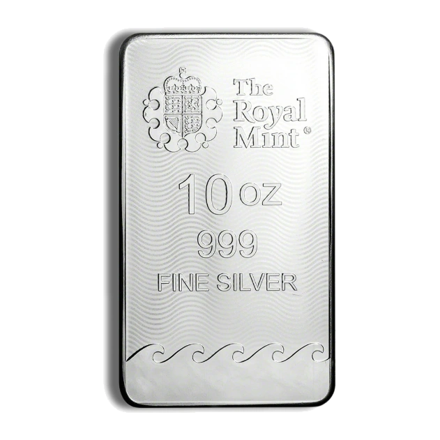 10 Ounce Royal Mint Britannia Silver Bar — reverse, representative image