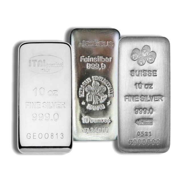 10 Ounce Silver Bar — Brand Varies — representative image