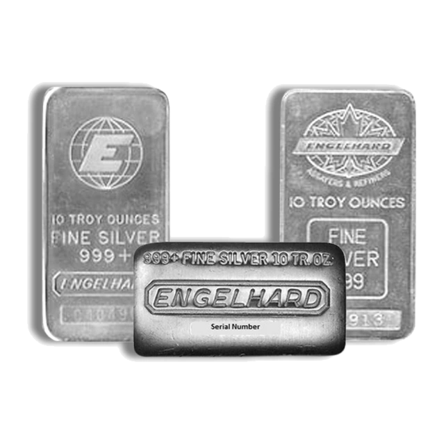 10 Ounce Silver Bar — Engelhard (Design Varies) — representative image