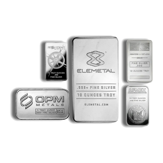 10 Ounce Silver Bar — Selected Refiners — representative image