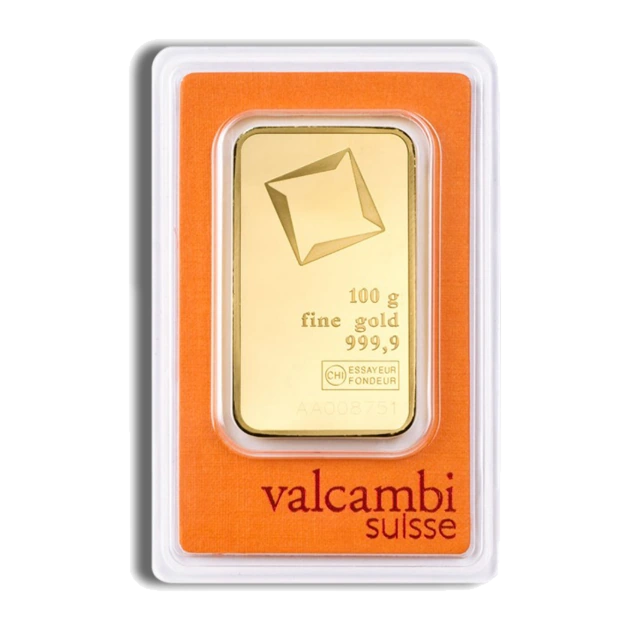 100 Gram Gold Bar — Valcambi (In Assay) — representative image