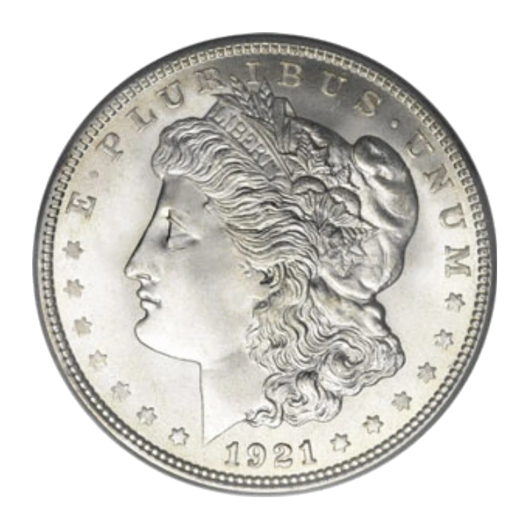1921 Morgan Silver Dollar — About Uncirculated — representative image