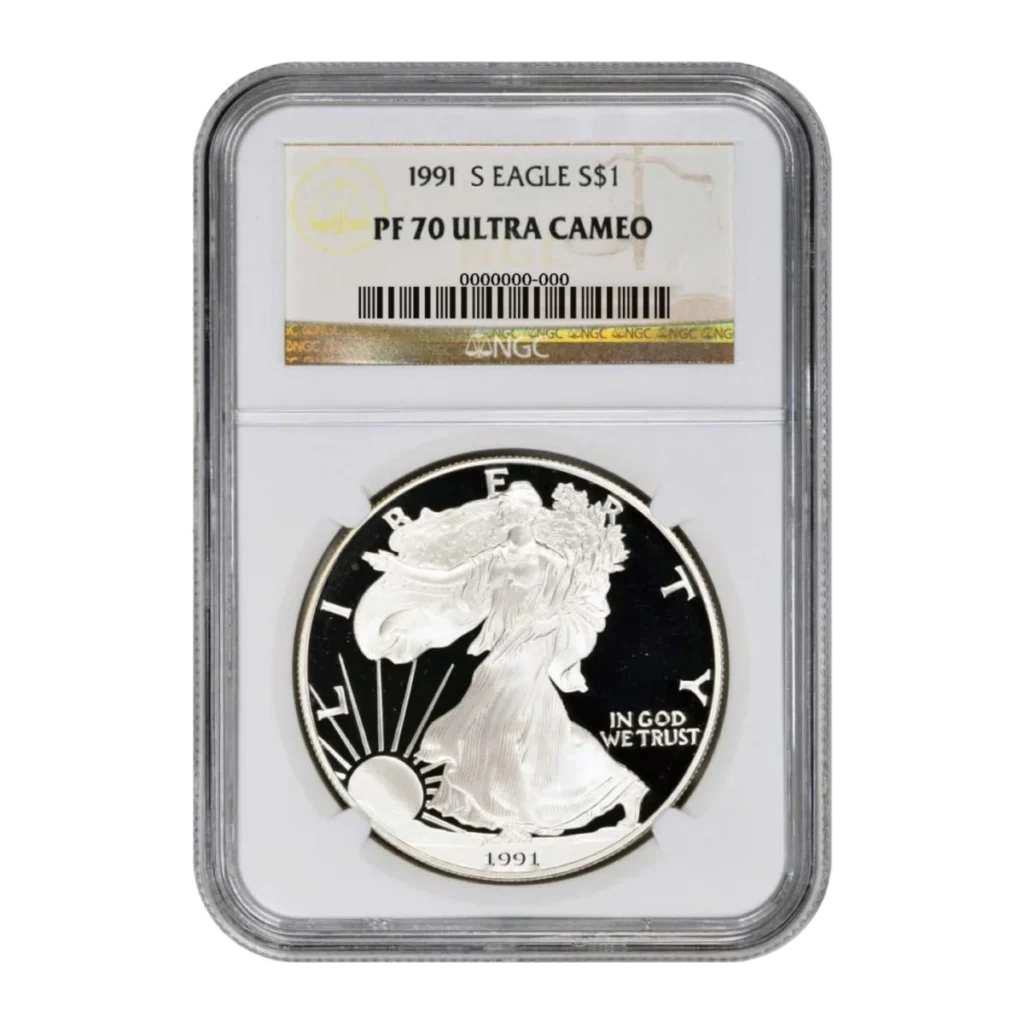 1991-S American Eagle One Ounce Silver Proof Coin — Proof 70 — representative image