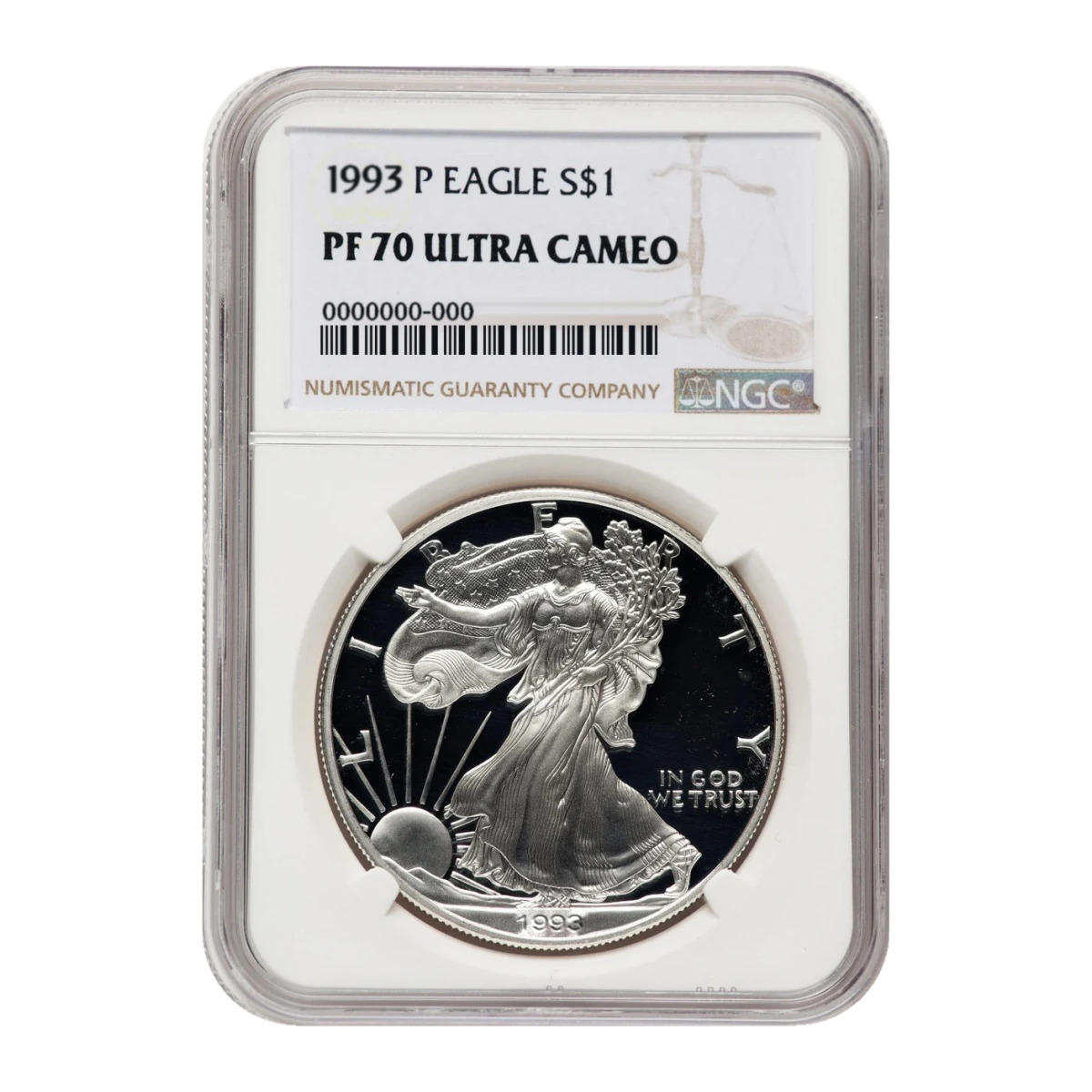 1993-P American Eagle One Ounce Silver Proof Coin — Proof 70 — representative image