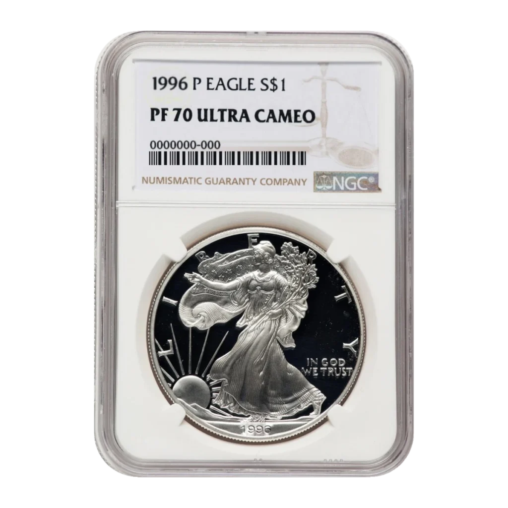 1996-P American Eagle One Ounce Silver Proof Coin — Proof 70 — representative image
