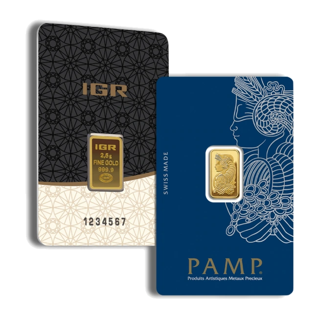 2.5 Gram Gold Bar — Brand Varies (In Assay) — representative image