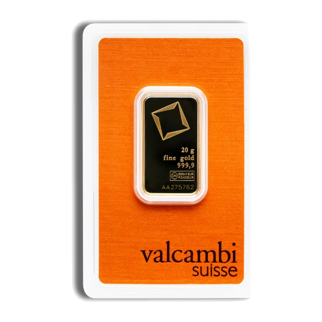 20 Gram Gold Bar — Valcambi (In Assay) — representative image