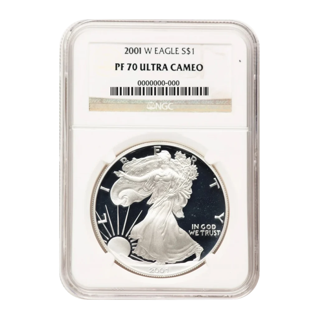 2001-W American Eagle One Ounce Silver Proof Coin — Proof 70 — representative image
