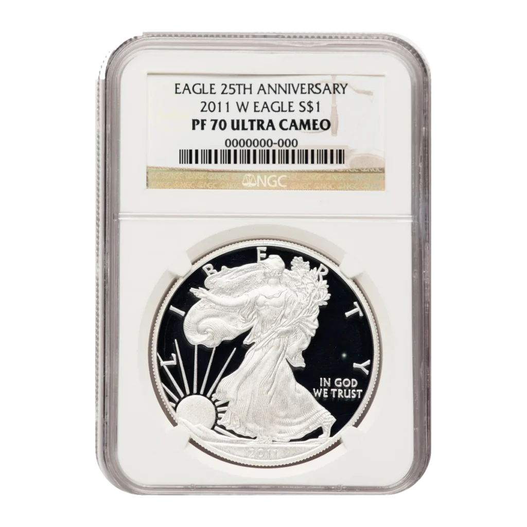 2011-W American Eagle One Ounce Silver Proof Coin — Proof 70 — representative image