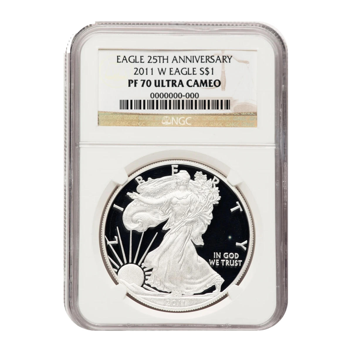 2011-W American Eagle One Ounce Silver Proof Coin — Proof 70 — representative image