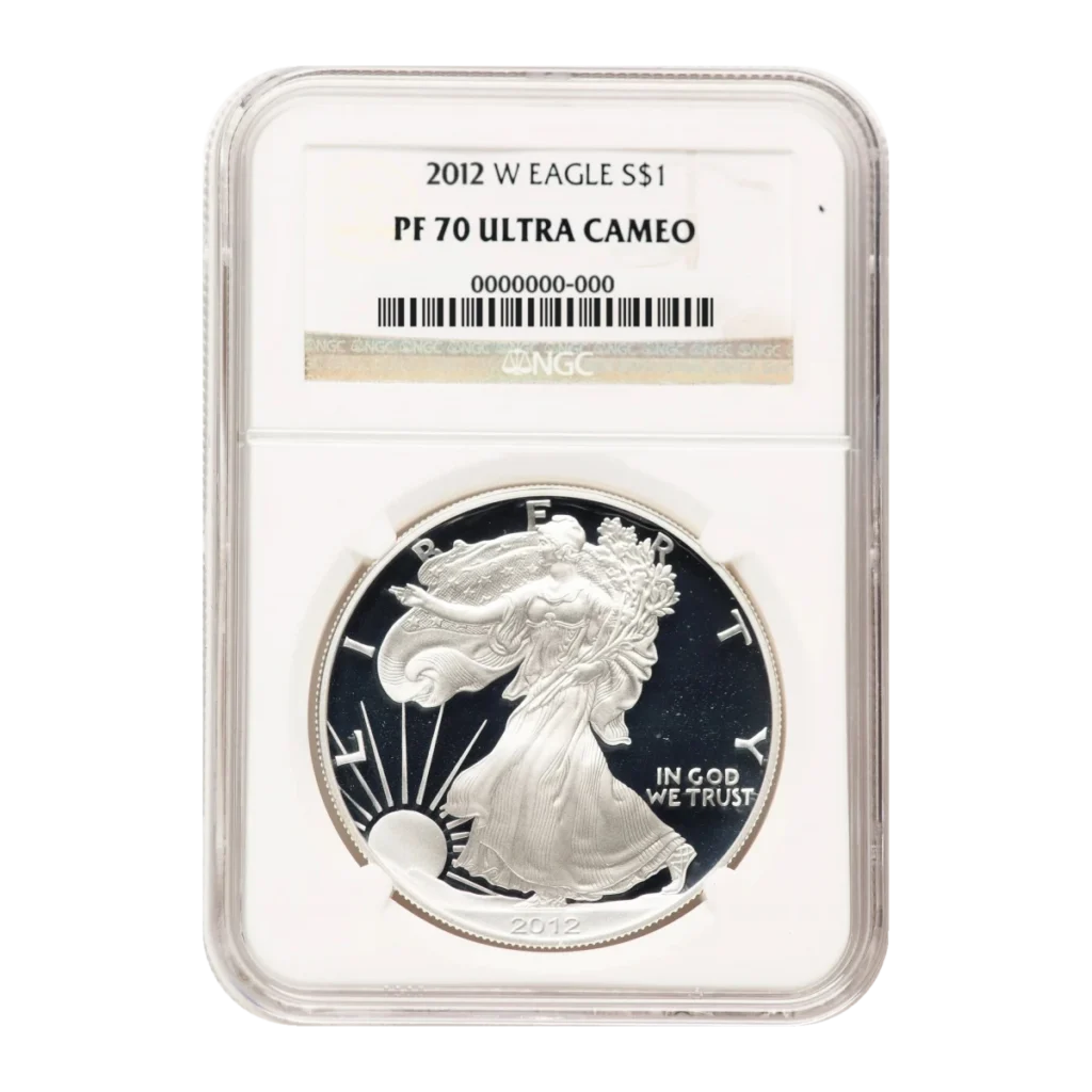 2012-W American Eagle One Ounce Silver Proof Coin — Proof 70 — representative image