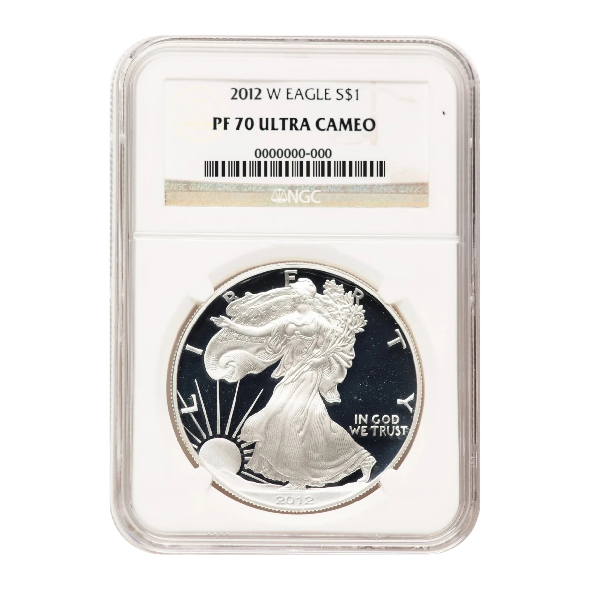 2012-W American Eagle One Ounce Silver Proof Coin — Proof 70 — representative image