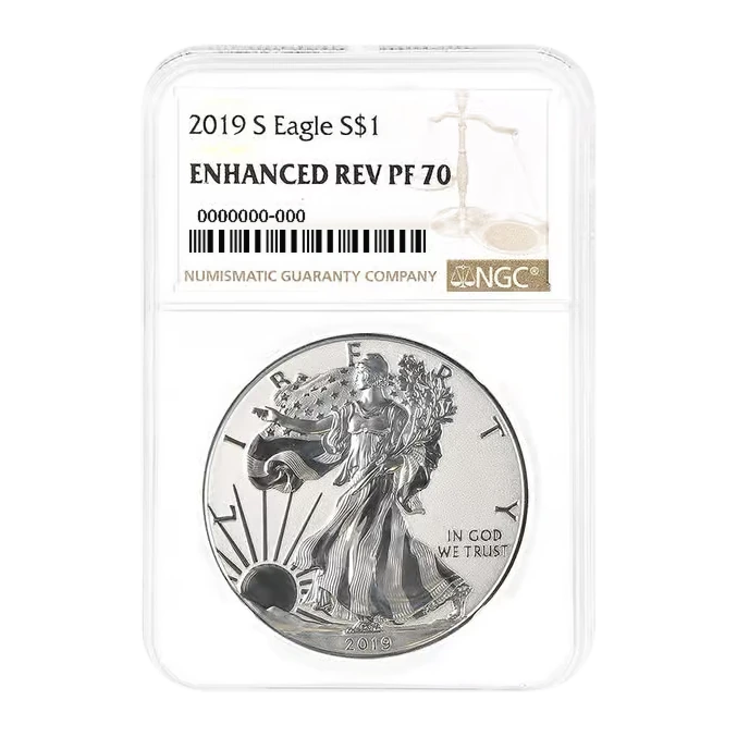 2019-S American Eagle One Ounce Silver Enhanced Reverse Proof Coin — Proof 70 — representative image