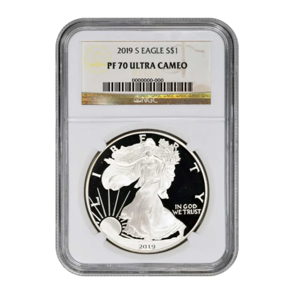 2019-S American Eagle One Ounce Silver Proof Coin — Proof 70 — representative image