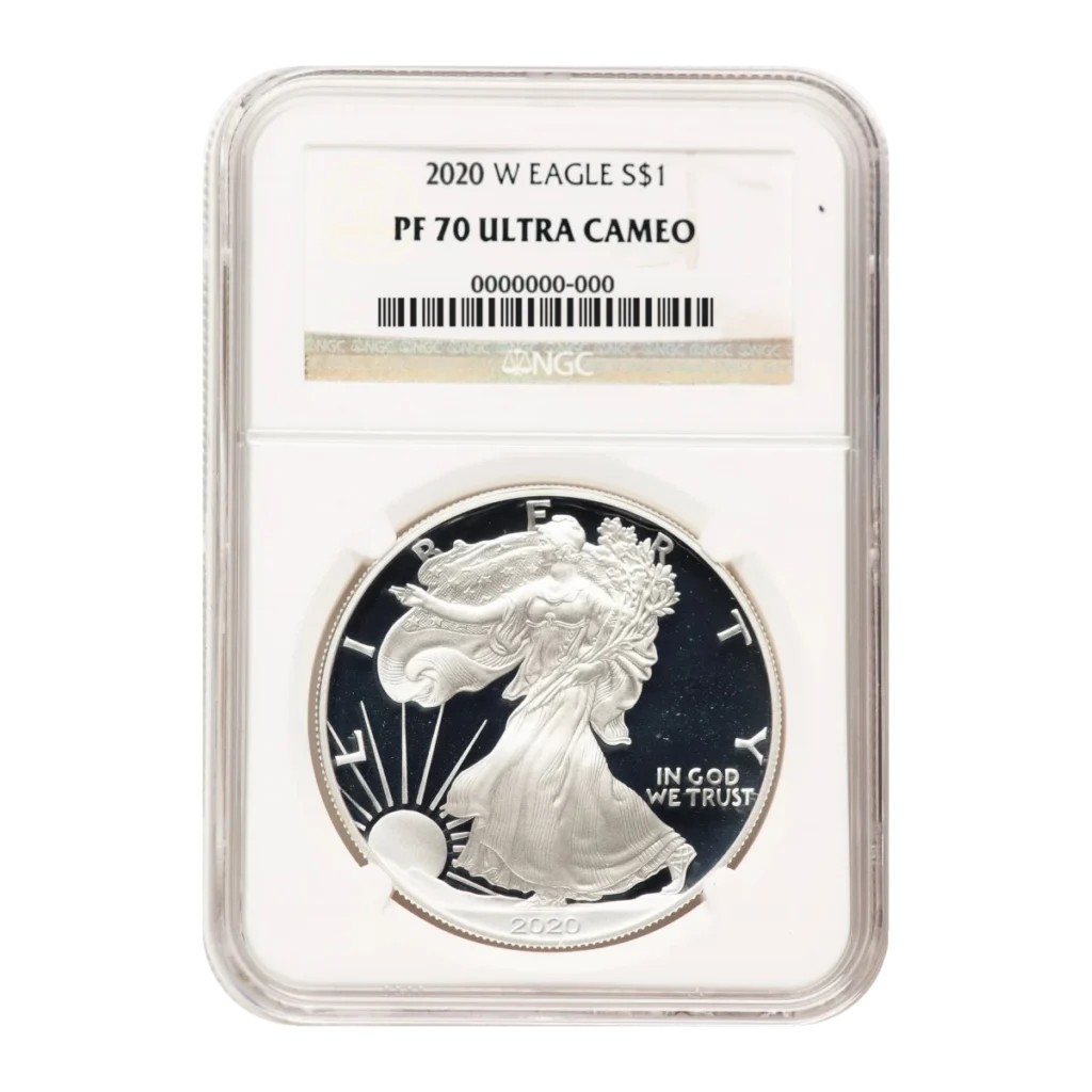 2020-W American Eagle One Ounce Silver Proof Coin — Proof 70 — representative image