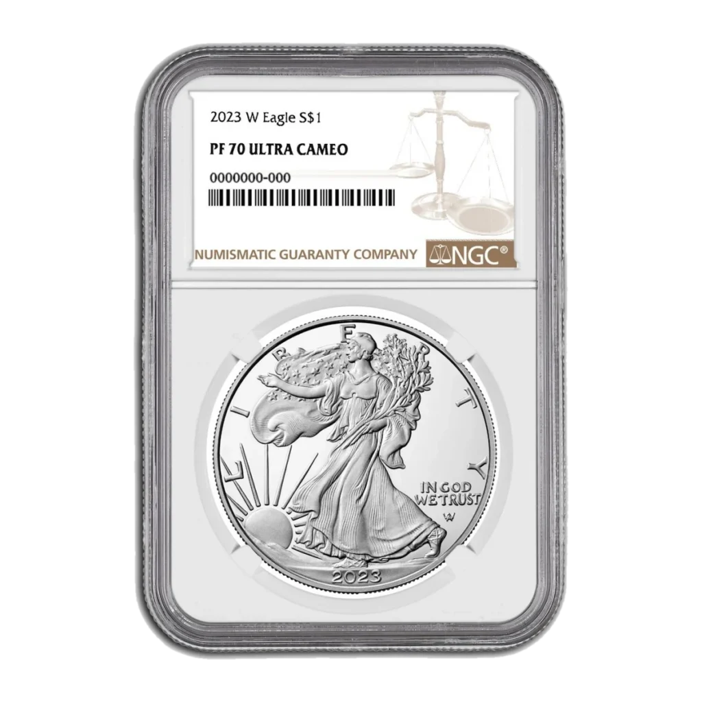2023-W American Eagle One Ounce Silver Proof Coin (Type 2) — Proof 70 — representative image