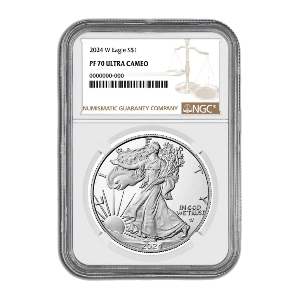 2024-W American Eagle One Ounce Silver Proof Coin (Type 2) — Proof 70 — representative image