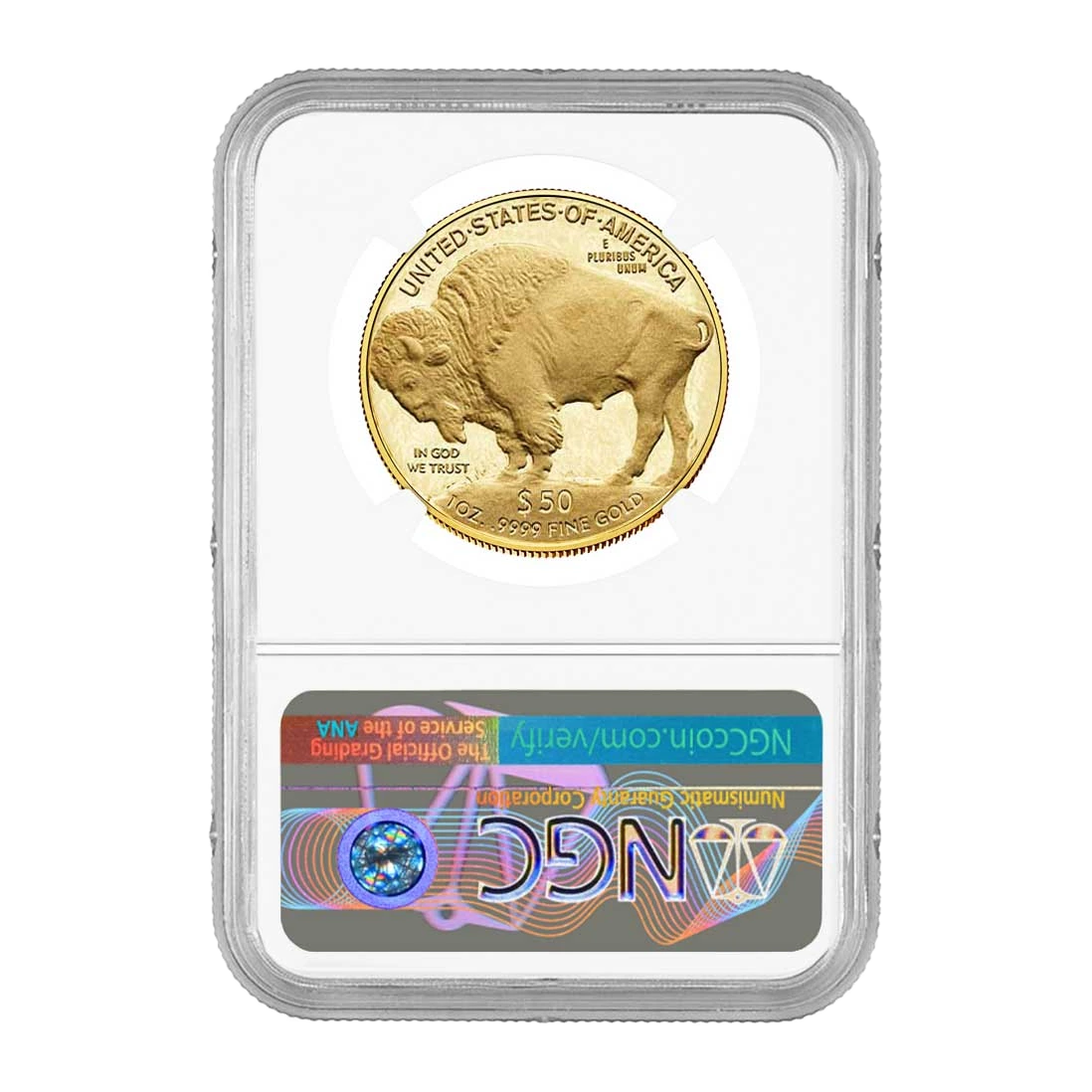 2026 American Buffalo One Ounce Gold Proof Coin — Proof 70 — reverse of the holder, representative image