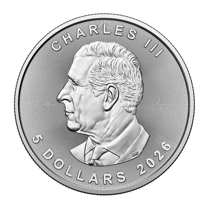 2026 Canadian Silver Maple Leaf 1 Ounce Bullion Coin — obverse, representative image