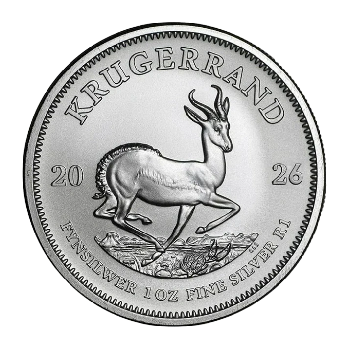 2026 South African Silver Krugerrand 1 Ounce Bullion Coin — representative image