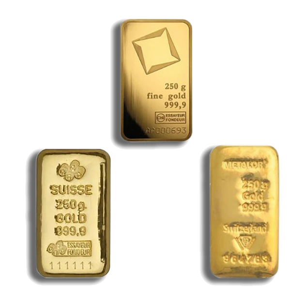 250 Gram Gold Bar — Brand Varies — representative image