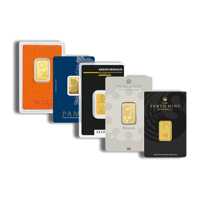 5 Gram Gold Bar — Brand Varies (In Assay) — representative image