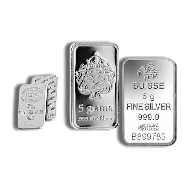 5 Gram Silver Bar — Brand Varies — representative image