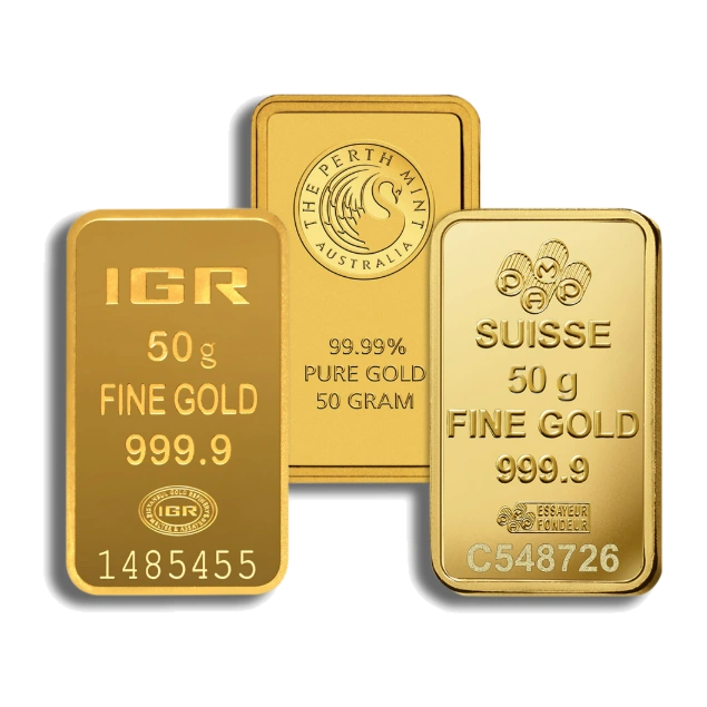 50 Gram Gold Bar — Brand Varies (No Assay Card) — representative image