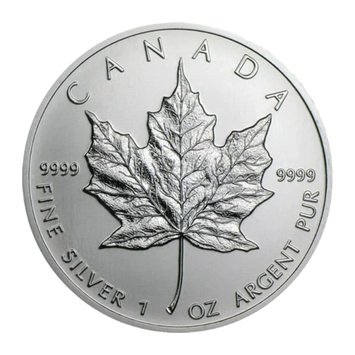 Canadian Silver Maple Leaf 1 Ounce Bullion Coin — Year Varies — representative image