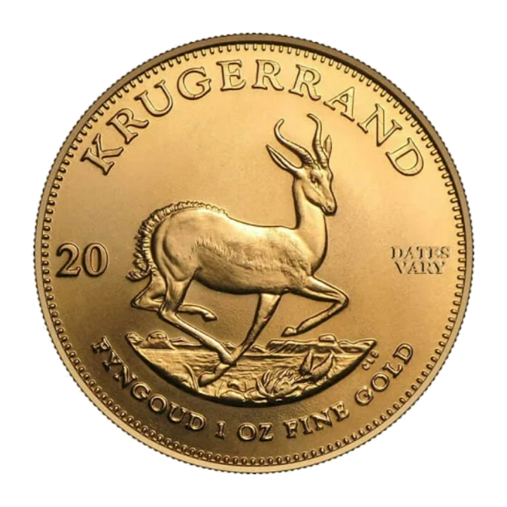 South African Gold Krugerrand 1 Ounce Bullion Coin — Year Varies — representative image