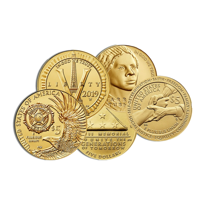 U.S. $5 Gold Commemorative Coin — Design Varies — representative image