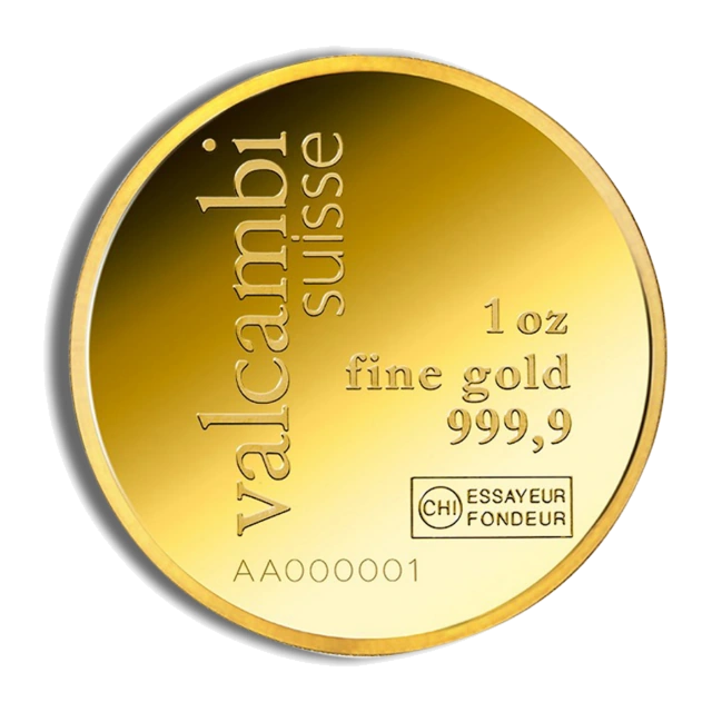 Valcambi 1 Ounce Gold Round — representative image