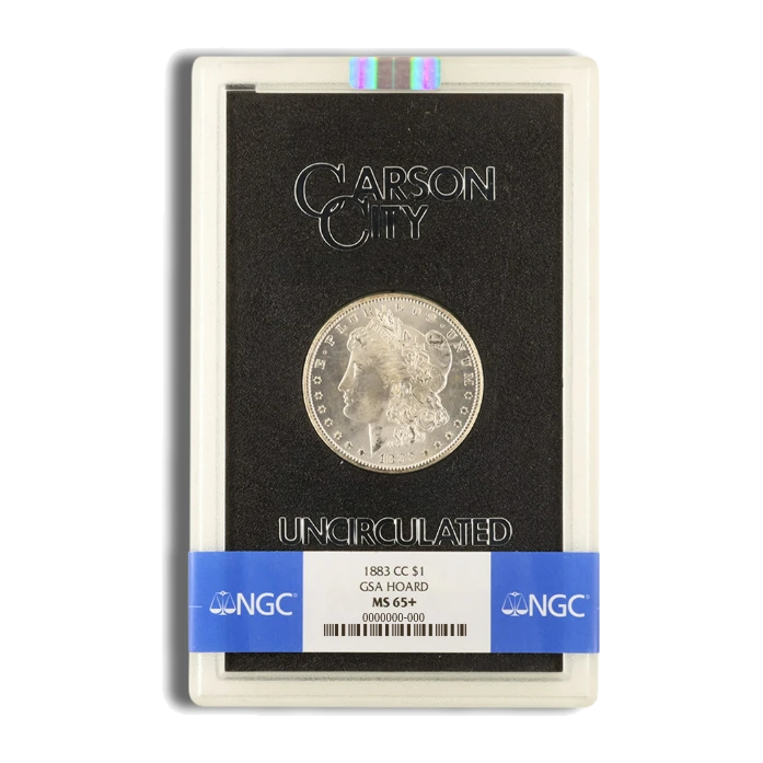 1883-CC Morgan Silver Dollar in GSA Holder — Mint State 65+ — representative image