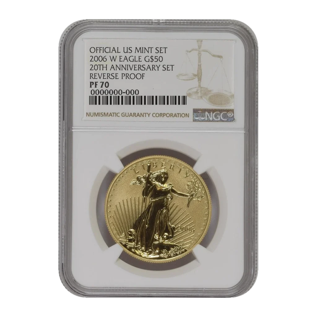 2006 American Eagle One Ounce Gold Reverse Proof Coin — Proof 70 — representative image