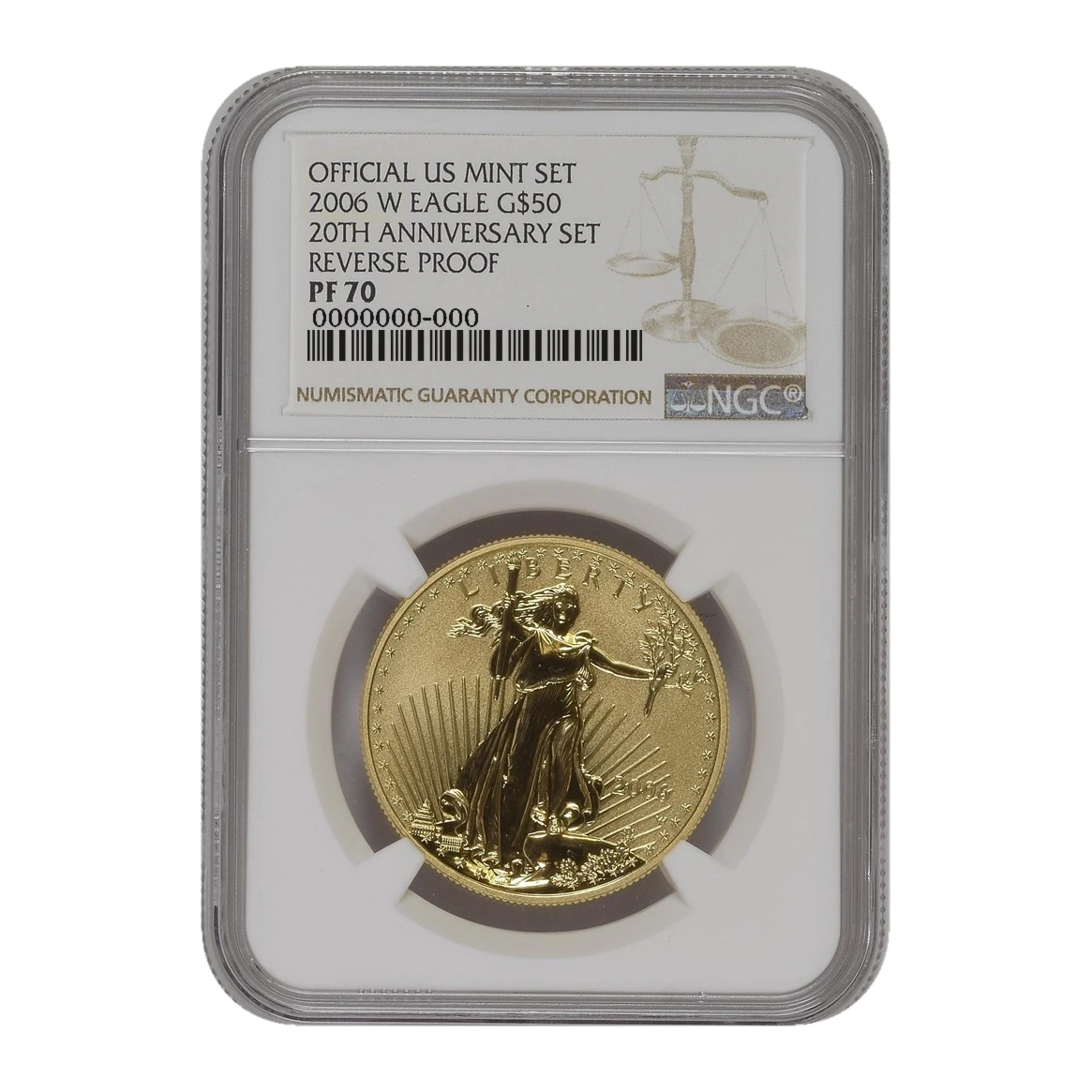 2006 American Eagle One Ounce Gold Reverse Proof Coin — Proof 70 — representative image
