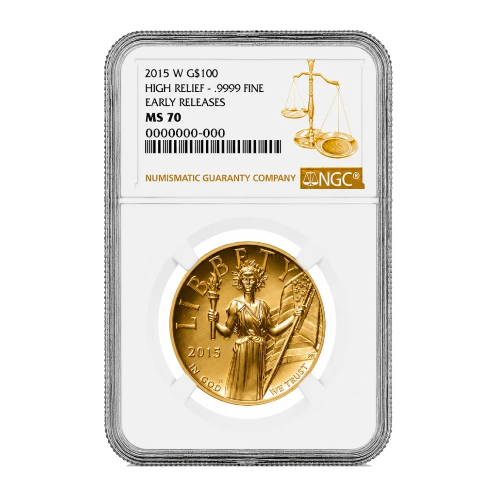 2015 American Liberty High Relief One Ounce Gold Coin — Mint State 70 — representative image