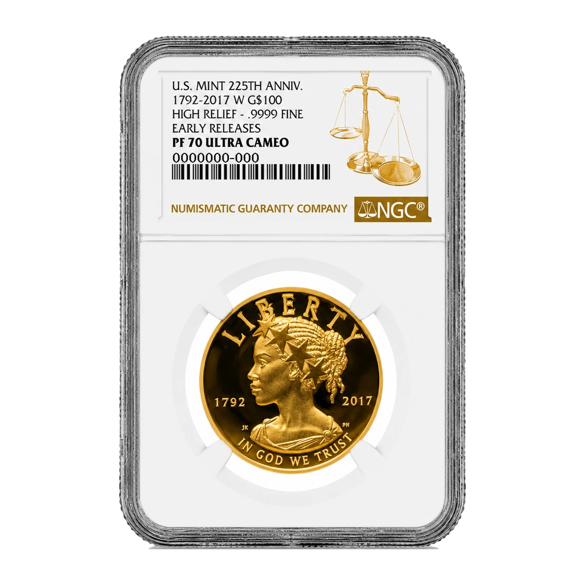 2017 American Liberty High Relief One Ounce Gold Proof Coin — Proof 70 — representative image